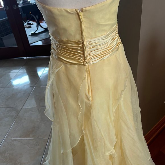 Soft Butter Yellow Gown/Formal Dress, David's Bridal, Size 4 - Picture 3 of 5